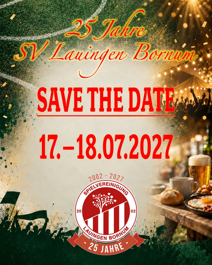 25 Jahre SV Lauingen Bornum - Save the Date Flyer